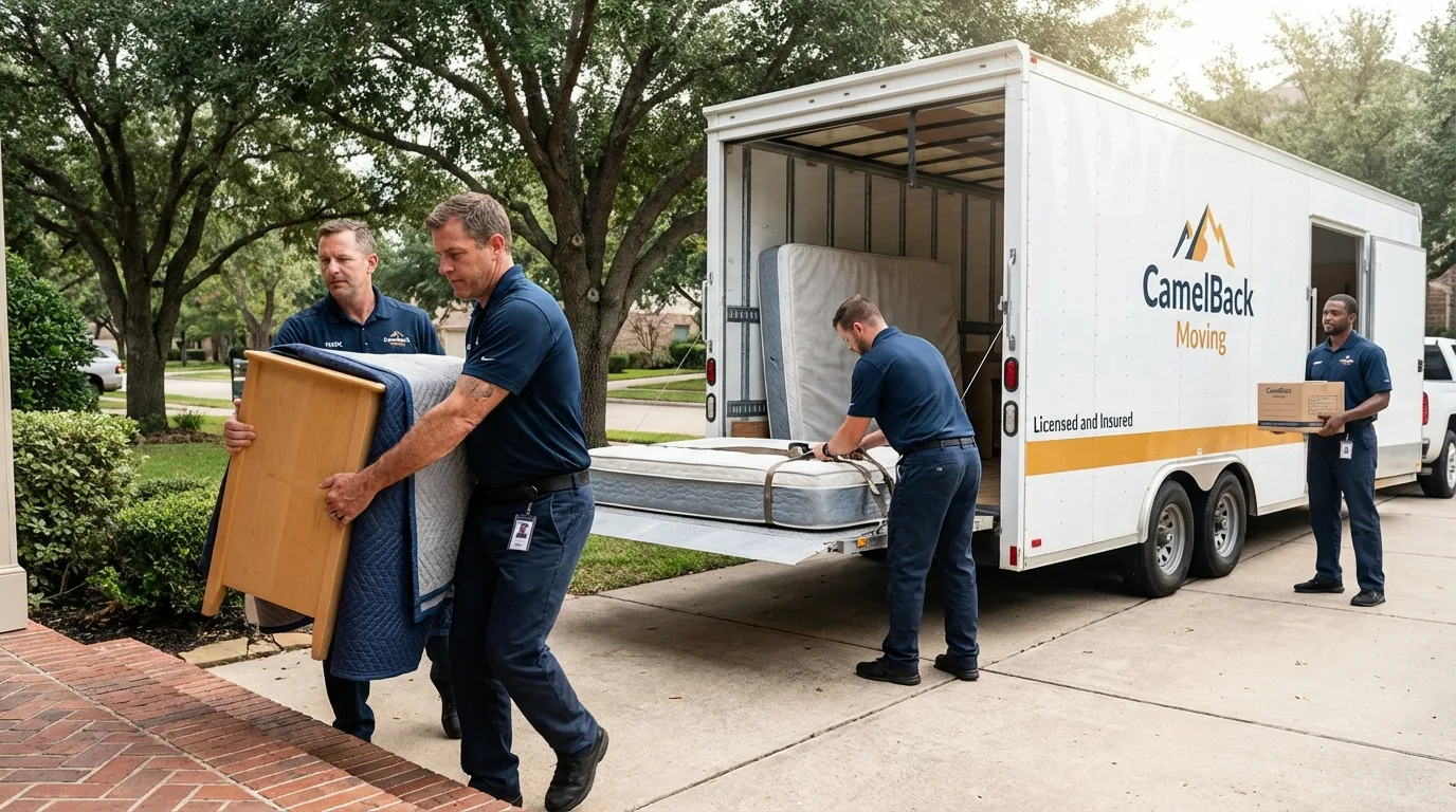 Crew loading residential truck for cross-state move from Shippensburg, PA