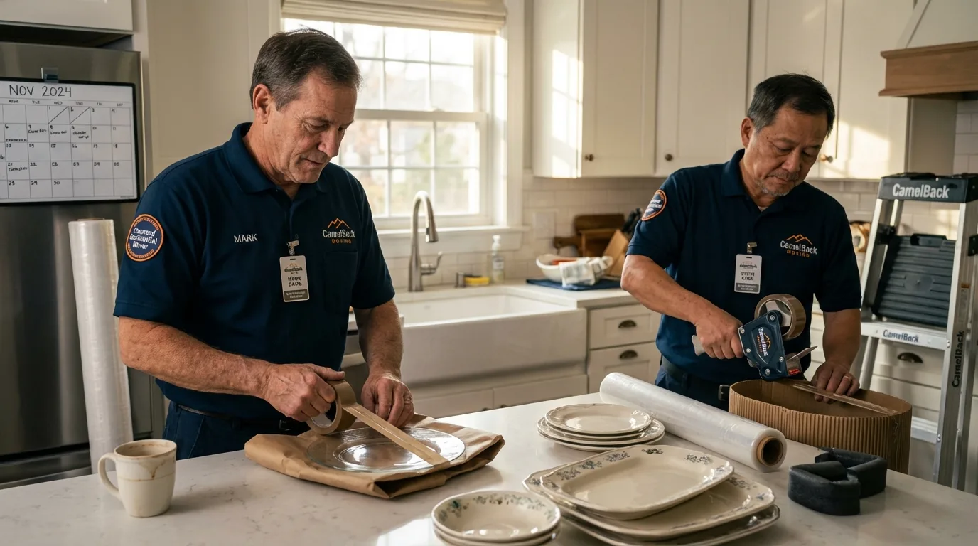 Professional crew packing kitchen dishware in Shippensburg, PA