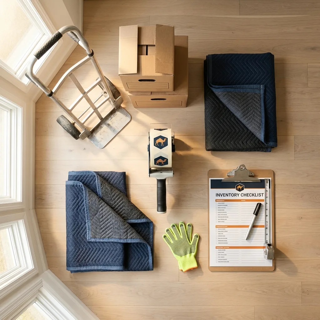 Professional moving supplies and packing materials layout for Shippensburg residential relocations