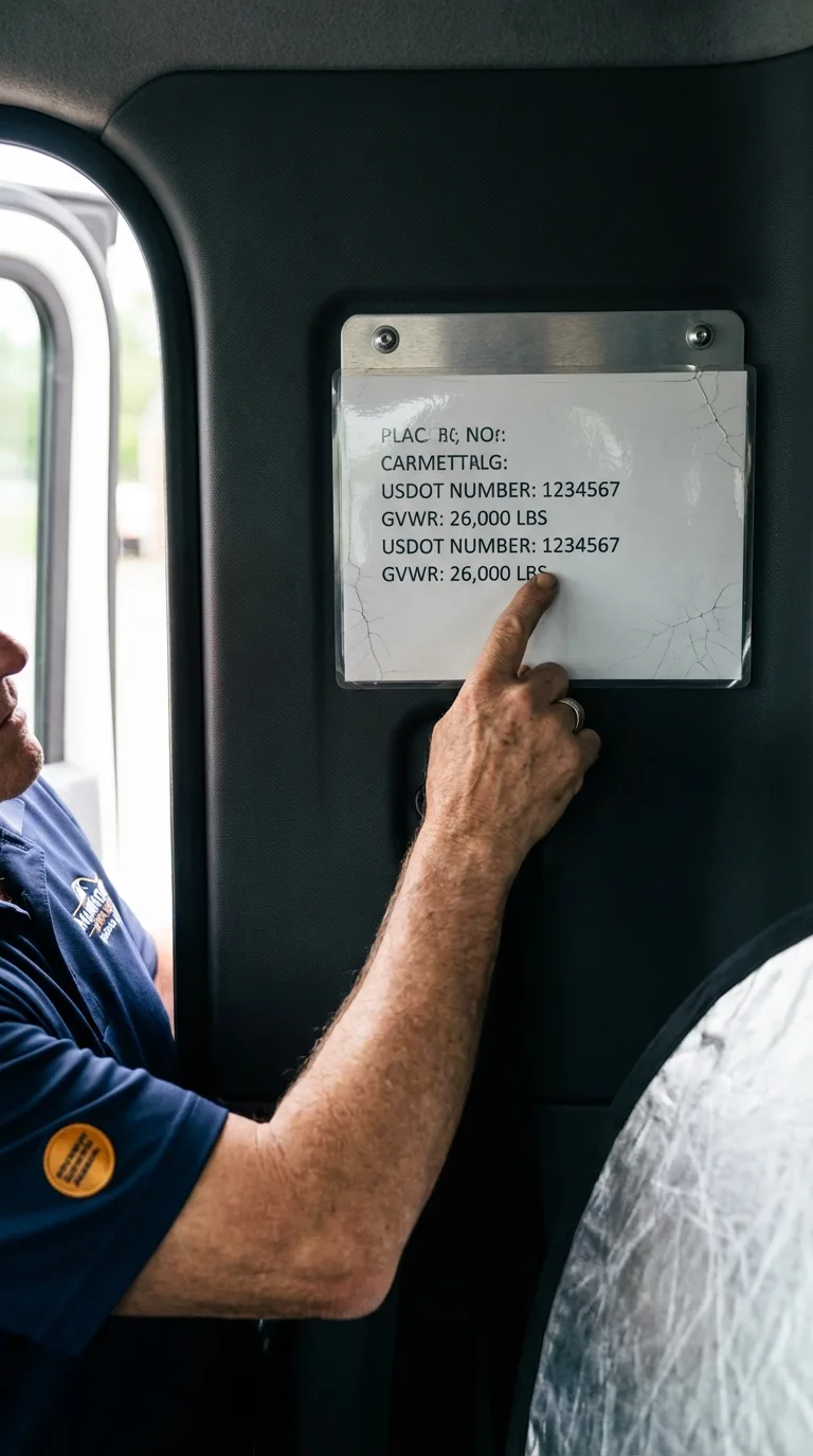 USDOT licensing placard verification in Shippensburg